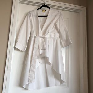 Zara Asymmetric White Blouse